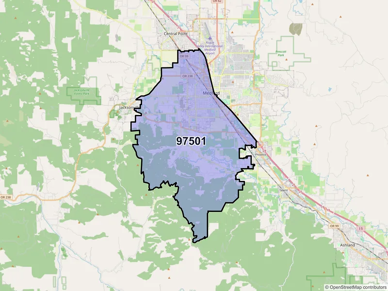 Map of ZIP Code 97501 — Medford, OR