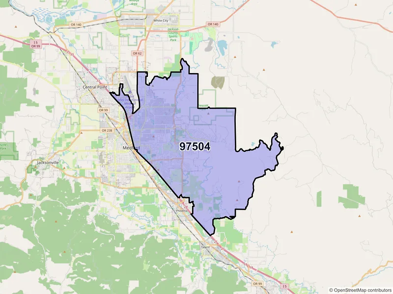 Map of ZIP Code 97504 — Medford, OR