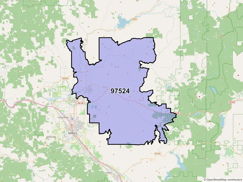 Map of Eagle Point, Oregon and ZIP codes