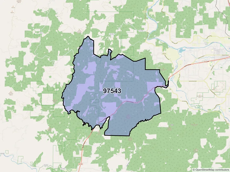 Map of Wilderville, Oregon and ZIP codes