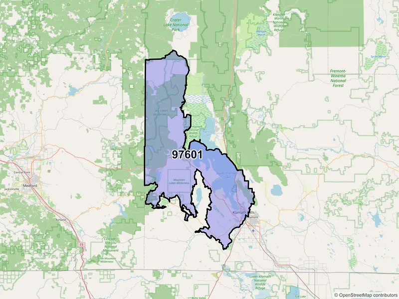 Map of ZIP Code 97601 — Klamath Falls, OR