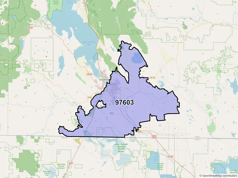 Map of ZIP Code 97603 — Klamath Falls, OR