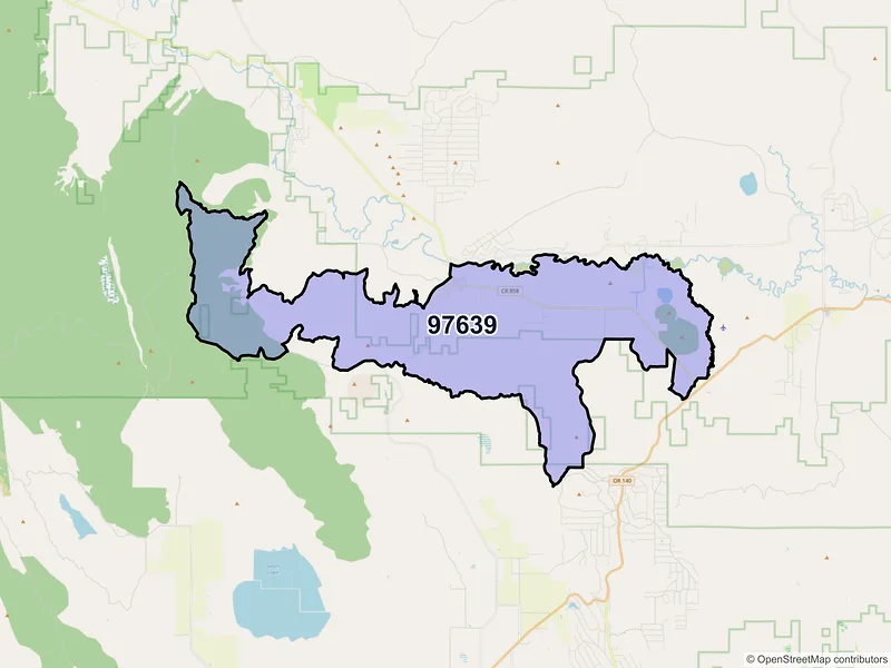 Map of Sprague River, Oregon and ZIP codes