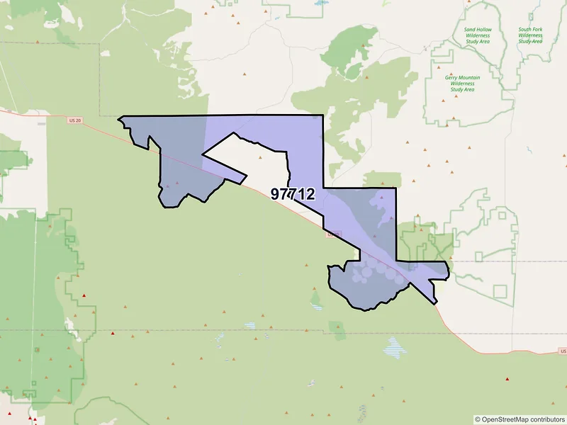 Map of Brothers, Oregon and ZIP codes