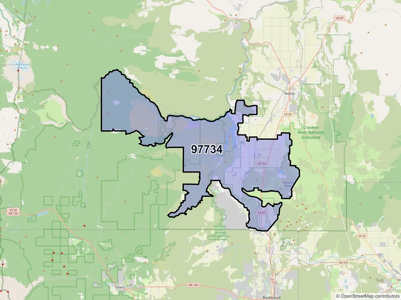 Map of Culver, Oregon and ZIP codes