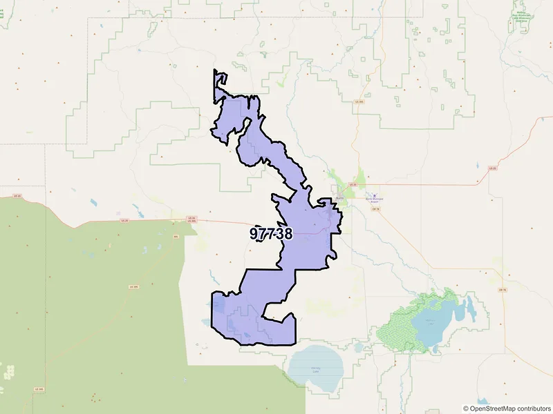 Map of Hines, Oregon and ZIP codes