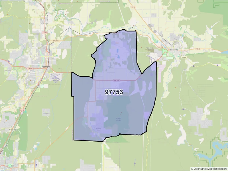 Map of Powell Butte, Oregon and ZIP codes