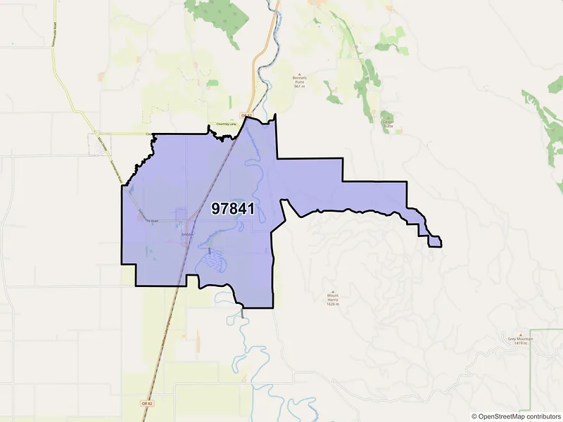 Map of Imbler, Oregon and ZIP codes