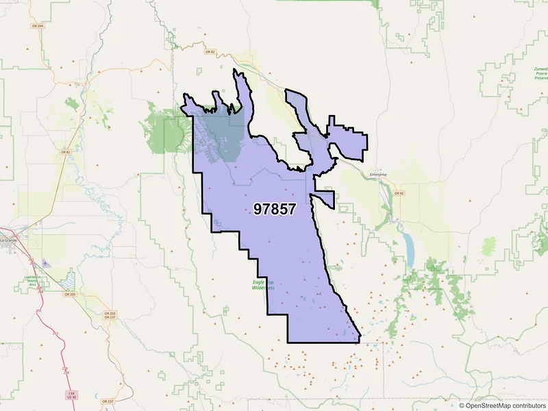 Map of Lostine, Oregon and ZIP codes