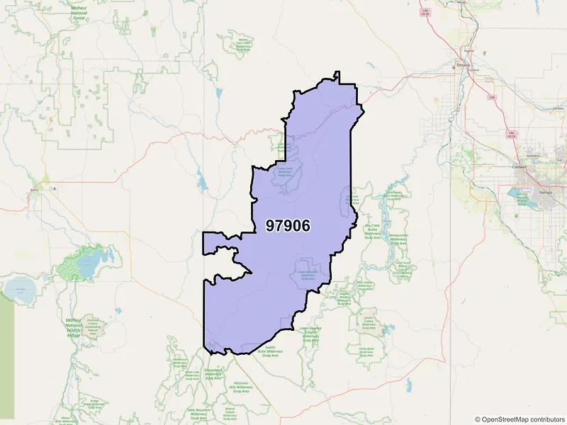 Map of Harper, Oregon and ZIP codes