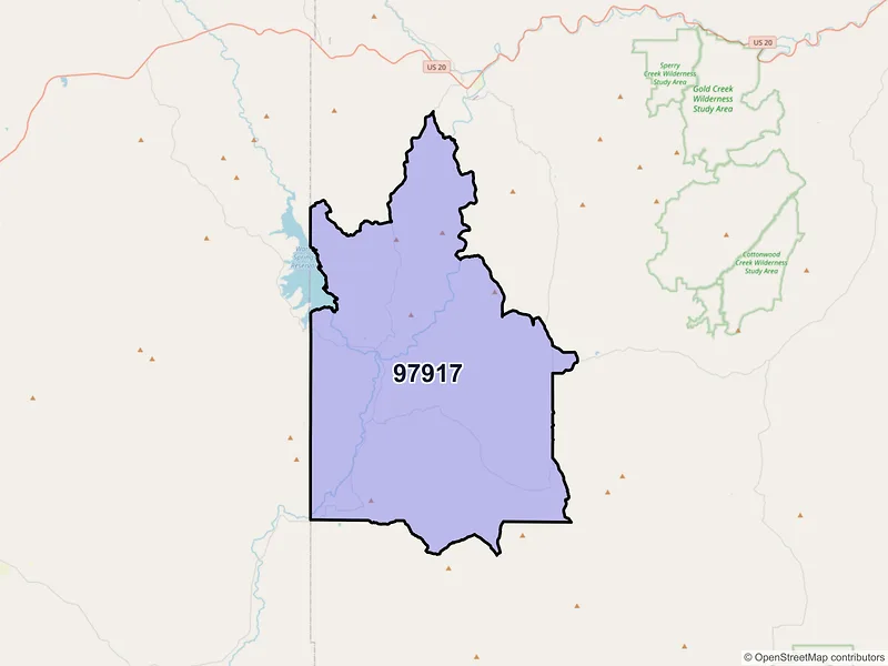 Map of Riverside, Oregon and ZIP codes