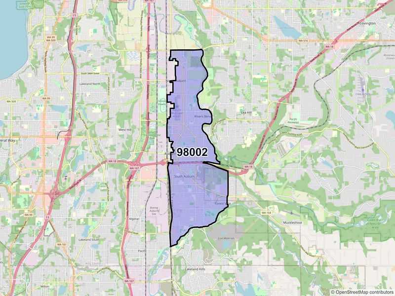 Map of ZIP Code 98002 — Auburn, WA
