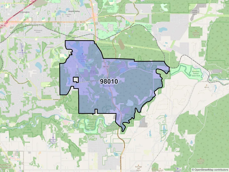 Map of ZIP Code 98010 — Black Diamond, WA
