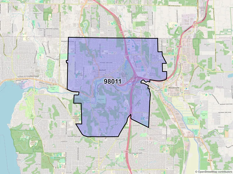 Map of ZIP Code 98011 — Bothell, WA