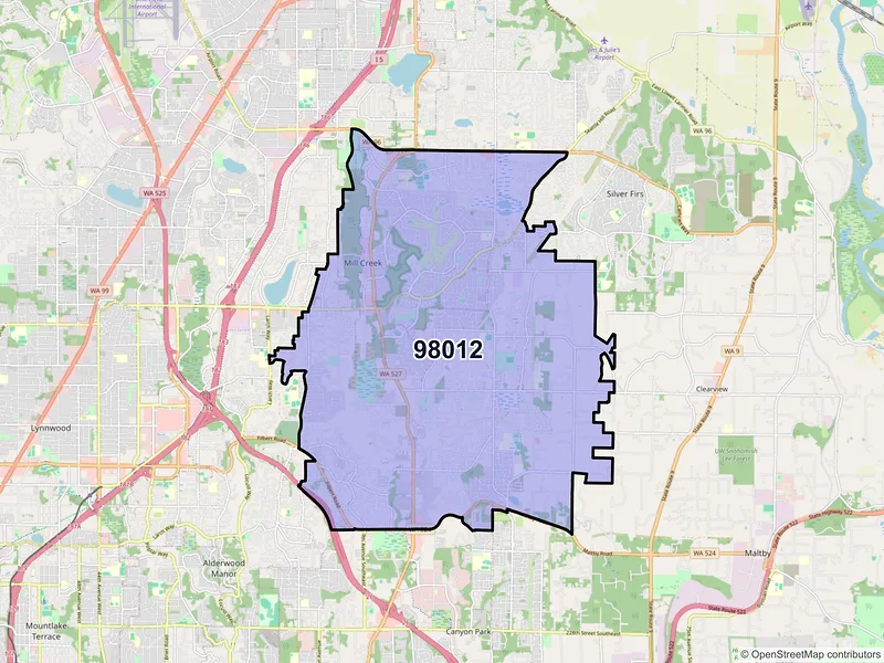 Map of ZIP Code 98012 — Bothell, WA