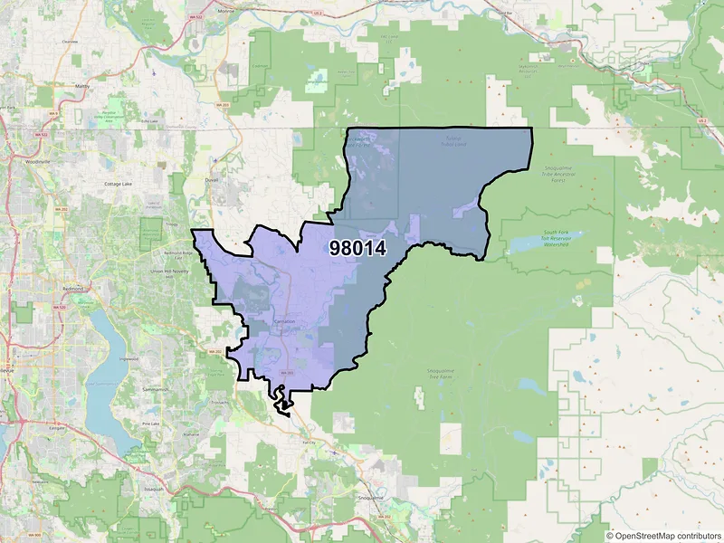 Map of ZIP Code 98014 — Carnation, WA