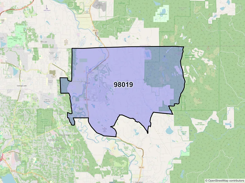 Map of ZIP Code 98019 — Duvall, WA
