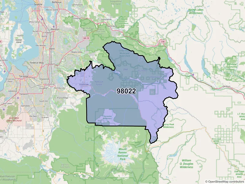 Map of ZIP Code 98022 — Enumclaw, WA