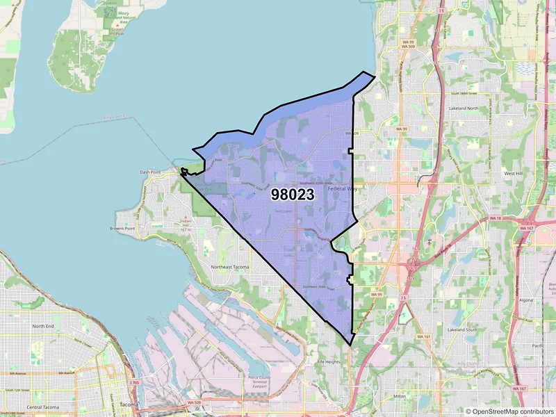 Map of ZIP Code 98023 — Federal Way, WA