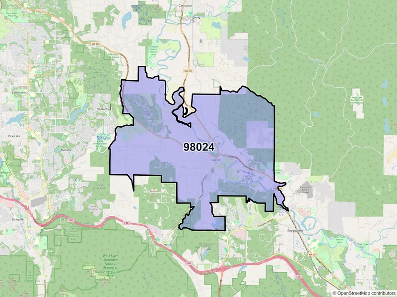 Map of ZIP Code 98024 — Fall City, WA