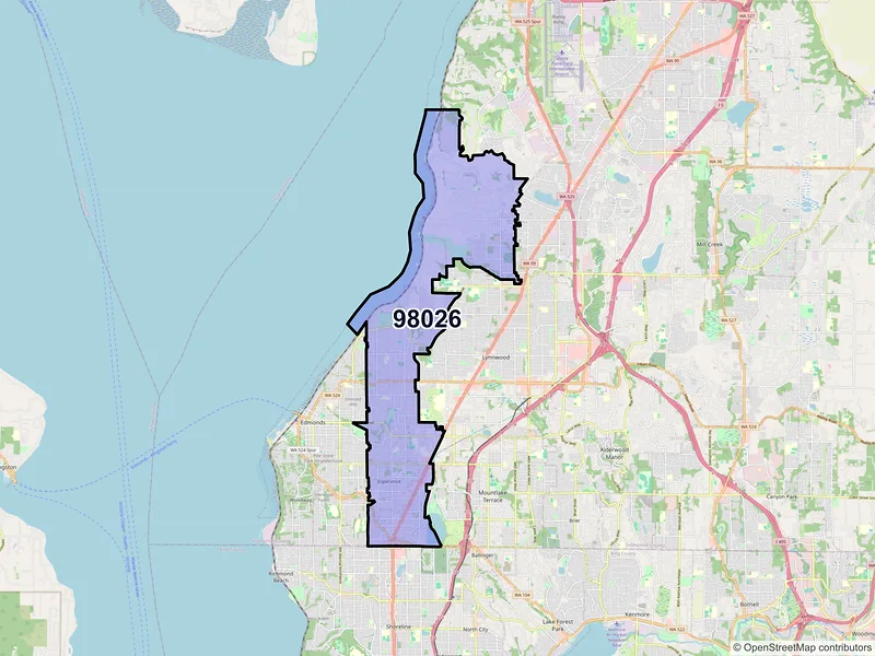 Map of ZIP Code 98026 — Edmonds, WA