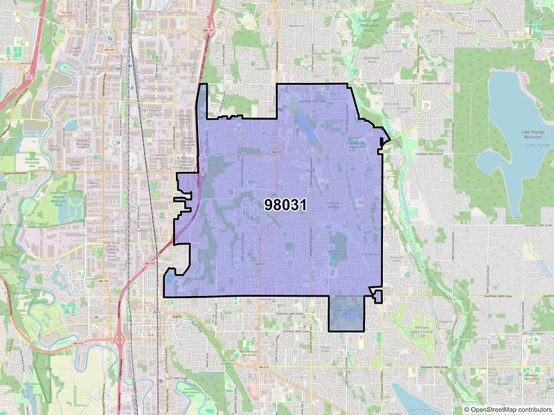 Map of ZIP Code 98031 — Kent, WA