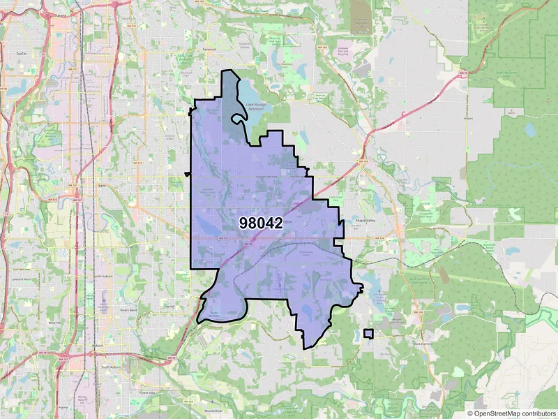 Map of ZIP Code 98042 — Kent, WA