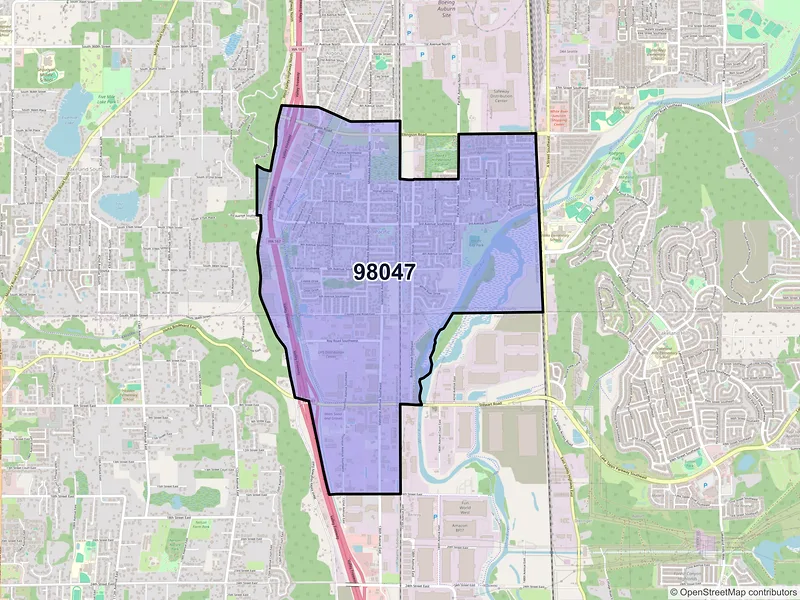 Map of ZIP Code 98047 — Pacific, WA