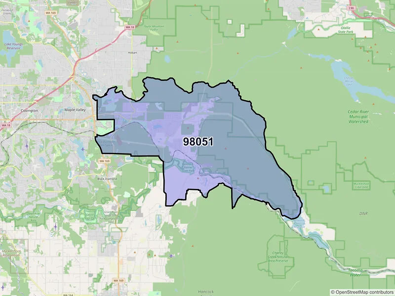 Map of ZIP Code 98051 — Ravensdale, WA