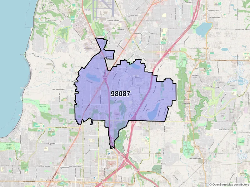 Map of ZIP Code 98087 — Lynnwood, WA