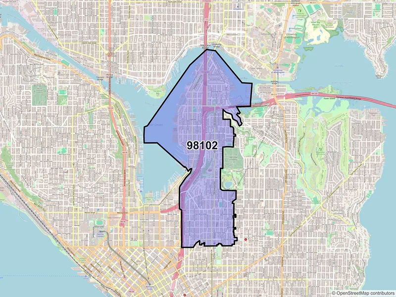 Map of ZIP Code 98102 — Seattle, WA