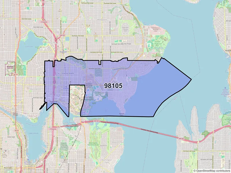 Map of ZIP Code 98105 — Seattle, WA
