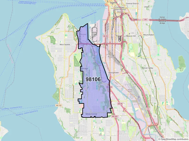 Map of ZIP Code 98106 — Seattle, WA