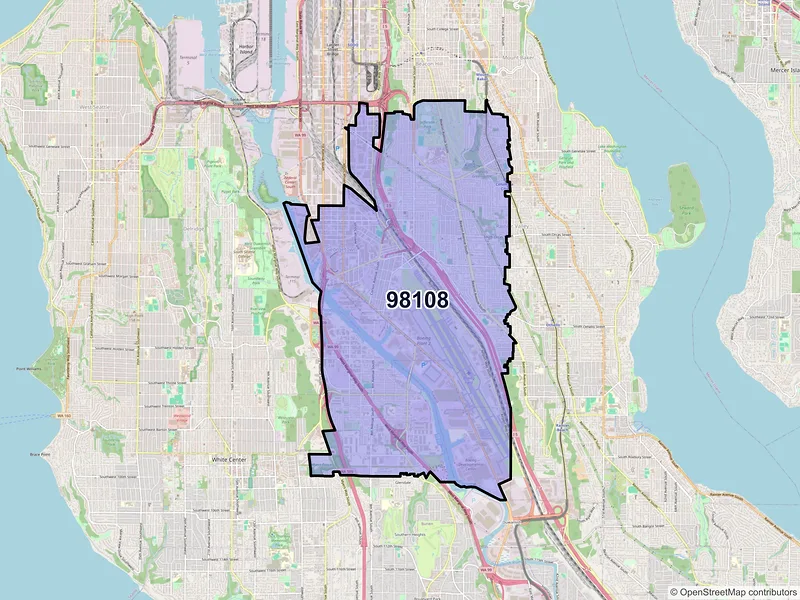 Map of ZIP Code 98108 — Seattle, WA