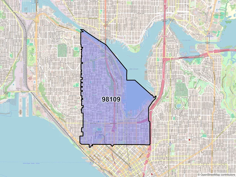 Map of ZIP Code 98109 — Seattle, WA
