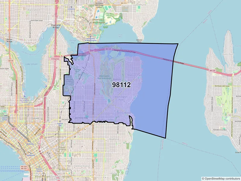 Map of ZIP Code 98112 — Seattle, WA