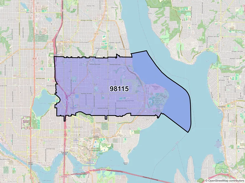 Map of ZIP Code 98115 — Seattle, WA