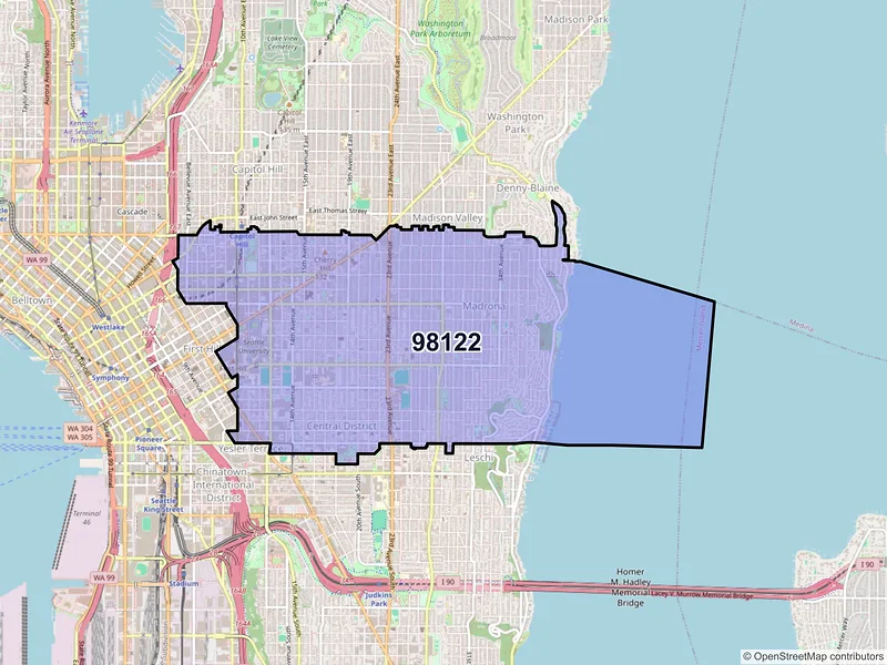 Map of ZIP Code 98122 — Seattle, WA