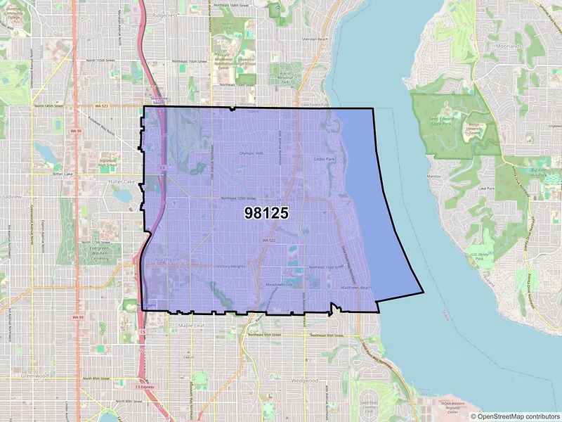 Map of ZIP Code 98125 — Seattle, WA