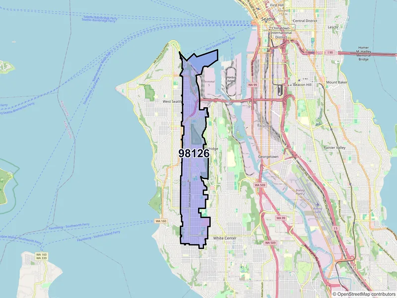 Map of ZIP Code 98126 — Seattle, WA