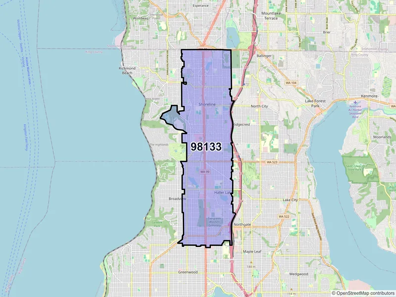 Map of ZIP Code 98133 — Seattle, WA