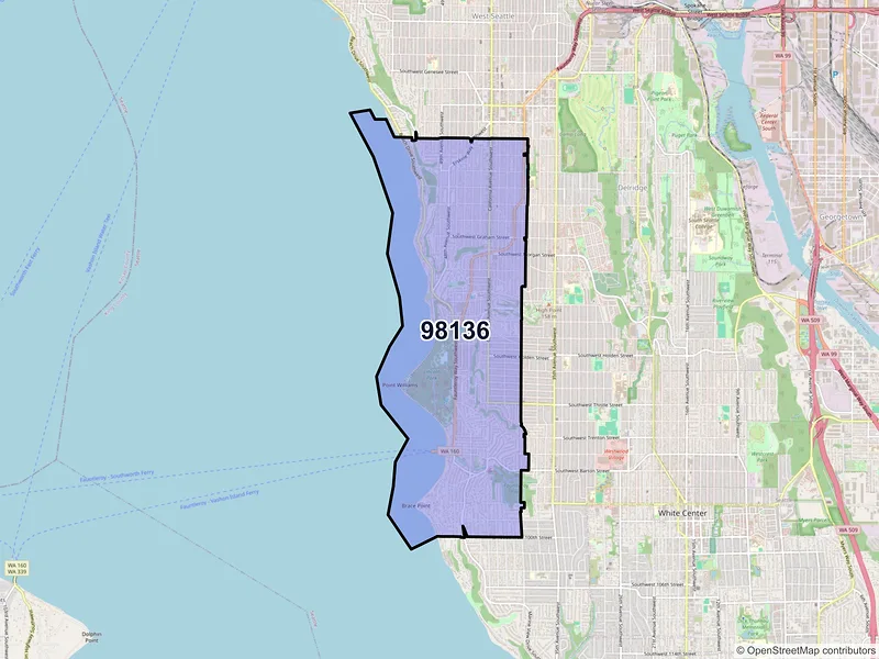 Map of ZIP Code 98136 — Seattle, WA