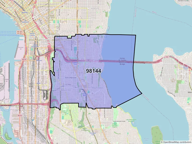 Map of ZIP Code 98144 — Seattle, WA