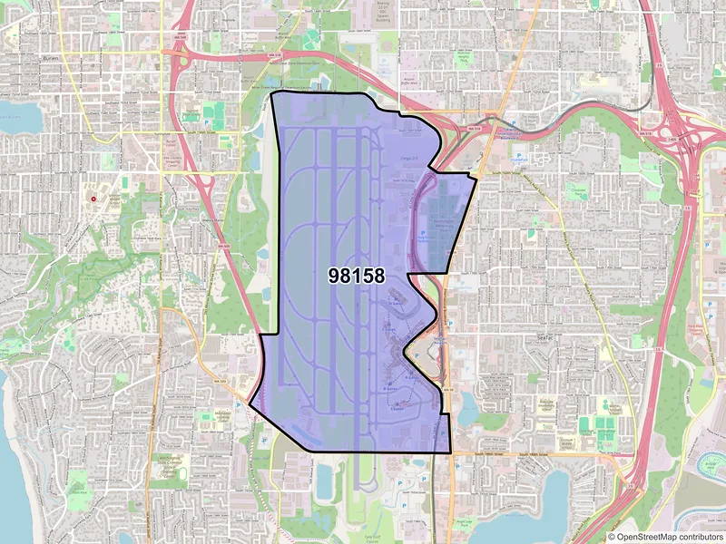 Map of ZIP Code 98158 — Seattle, WA