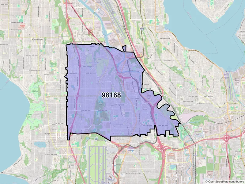 Map of ZIP Code 98168 — Seattle, WA