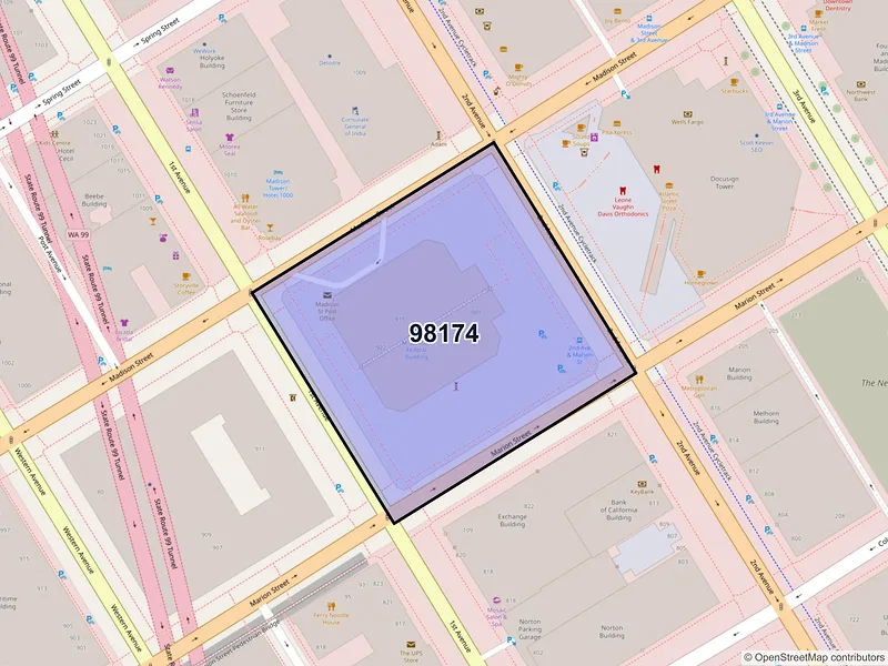 Map of ZIP Code 98174 — Seattle, WA