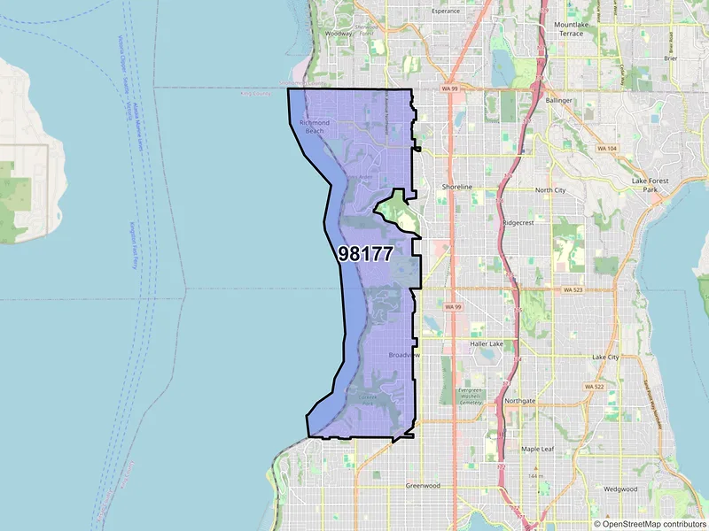 Map of ZIP Code 98177 — Seattle, WA
