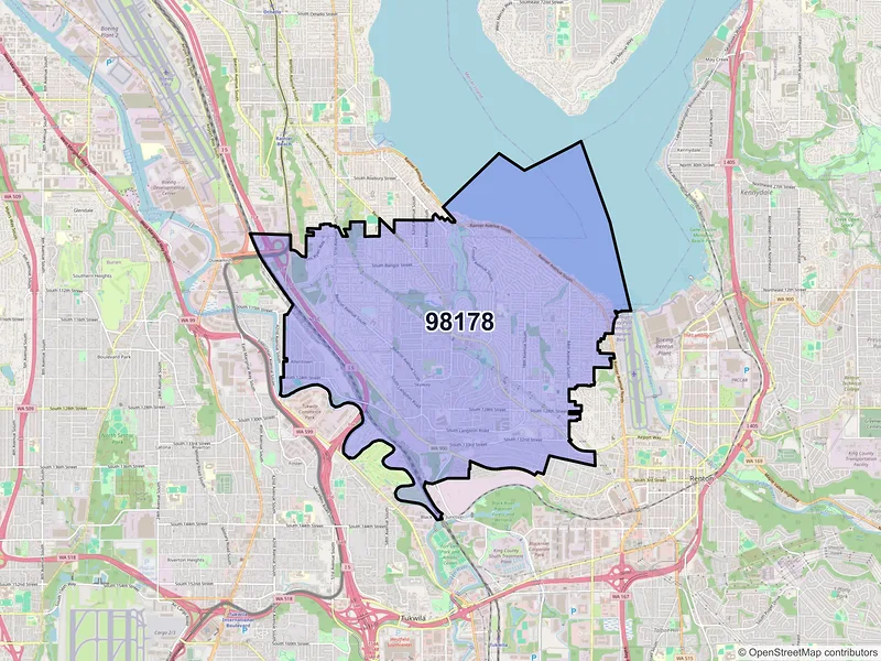 Map of ZIP Code 98178 — Seattle, WA
