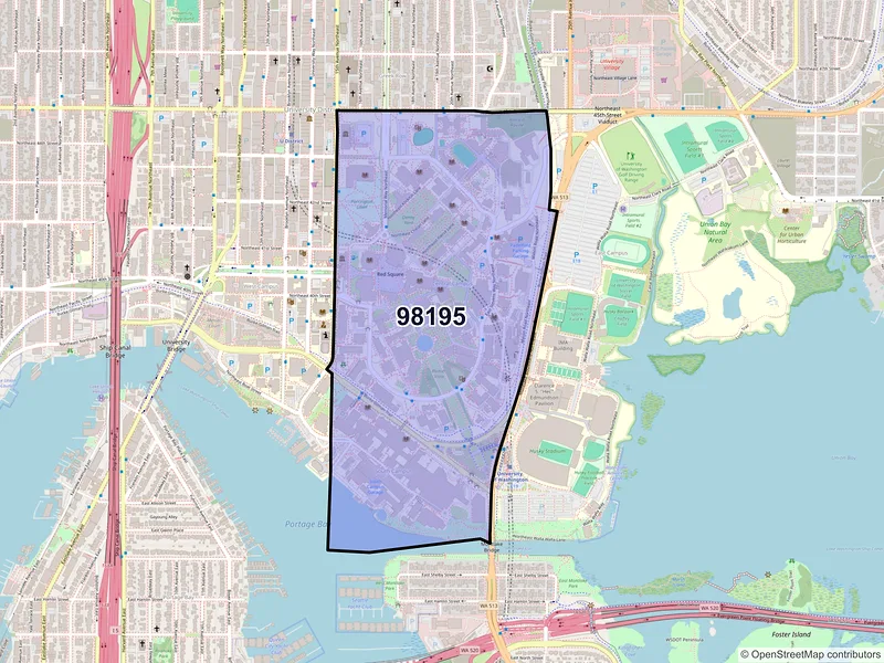 Map of ZIP Code 98195 — Seattle, WA