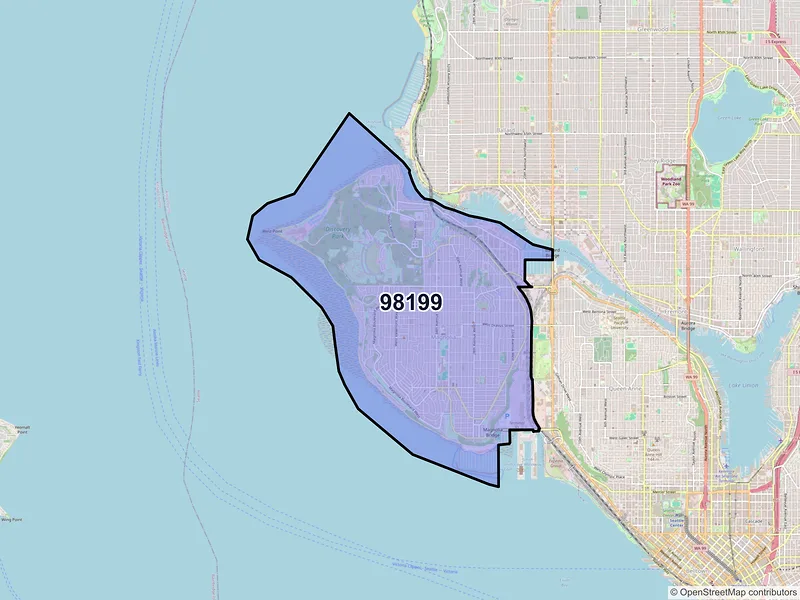 Map of ZIP Code 98199 — Seattle, WA